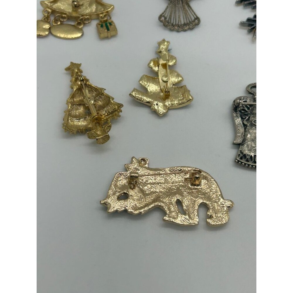 Christmas Brooch Lot Tree Pin Radko Eisenberg Avon Gerry Both Vintage Modern - Picture 14 of 16